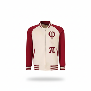 Veste en molleton de baseball Phi Nu Pi, col montant, logo frontal, broderie chenille, taille unisexe, vêtements grecs, hiver - Product Image 1