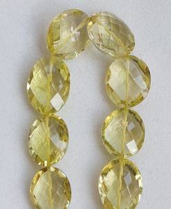 ลูกปัดควอตซ์ทรงรีเหลี่ยมเพชรพลอยมะนาวมะนาวควอตซ์เหลี่ยมเพชรพลอยรูปไข่แบบหลวมสำหรับทำเครื่องประดับ - Product Image 5