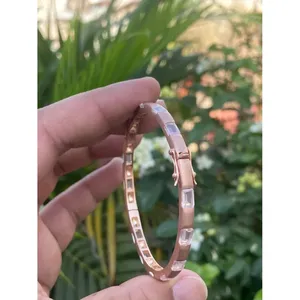 925 <b>Silver</b> Rose Quartz Fashion <b>Bracelet</b> Elegant <b>Bangle</b> with Intricate Design - Product Image 6