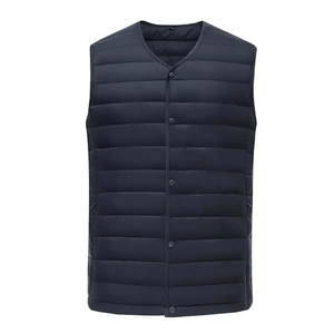 Ultra Light <b>White</b> Duck Down <b>Vest</b> <b>Men's</b> Casual Vintage Warm Waistcoat with V Collar Sleeveless Coat Thin Outerwear - Product Image 3