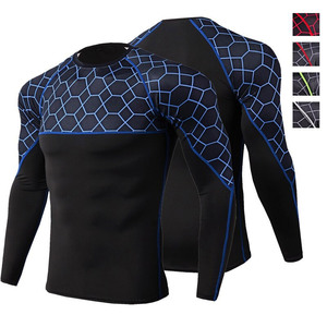Crew Fitness Hommes Manches Longues Rash Guard Dernier Style Formel BJJ Jiu Jitsu Compression Chemise Tissu Tricoté - Product Image 6