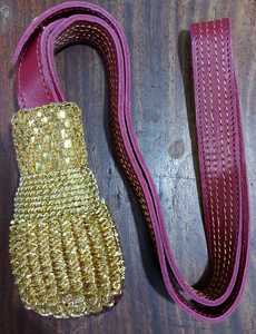 Équipement de défense personnelle personnalisable de haute qualité WOK Bullion Wire Sword Knots avec bracelet en cuir de conception réglable - Product Image 5