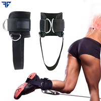 Sangles de cheville antidérapantes en néoprène à double anneau en D pour machine à câble, fitness, musculation, exercices des fessiers et des jambes, soutien de la cheville