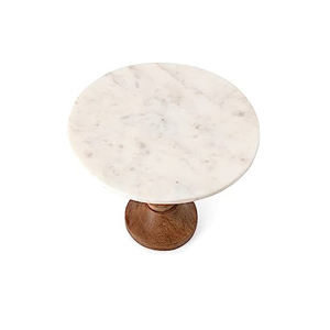 Marble Wood Cake Decorative Round <b>Pizza</b> Cake <b>Stand</b> Pedestal Tray Marble White Natural Stone Cake <b>Stand</b> - Product Image 4