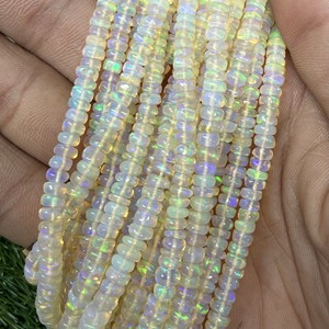 Perles d'opale rondes éthiopiennes 3-5MM perles d'opale jaune foncé naturelles en gros - Product Image 2