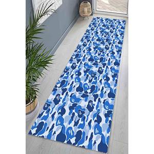 Blue Camo <b>Chenille</b> <b>Rug</b>: Modern Hallway Decor, Printed <b>Rug</b>,Nonwoven Soft <b>Rug</b> - Product Image 5