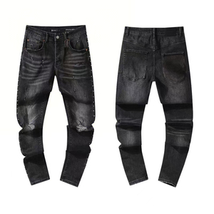 Jeans Amir Jean Listos para Comprar, de Alta Calidad, Estilo Retro de Lujo, con Costuras, Lavados, Ligeramente Elásticos, Ajustados, Rectos, Desgastados - Product Image 3