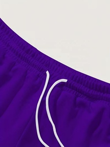 Men Nonwoven Solid Running Shorts Men Solid Purple Drawstring Shorts Quick Dry Casual Gym Fitness Workout Bottoms <b>Mid</b> Waist - Product Image 5