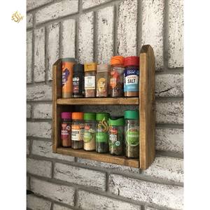 Hôtels de luxe Supports à épices Écologique Fait à la main Grande cuisine à 2 couches Support mural pour l'organisation des épices et étagères à vendre - Product Image 2
