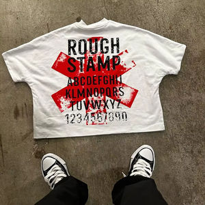 T-shirt unisexe en coton épais 100 % personnalisable avec impression, style streetwear, épaules tombantes, pour hommes – Vente en gros de haute qualité - Product Image 6