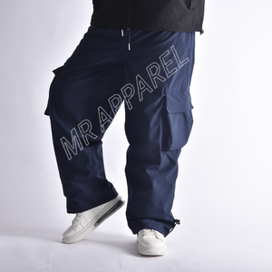 High Quality Navy Streetwear Cargo <b>Pants</b> Drawstring Waist Multiple Pockets Breathable Ventilation Waterproof 10,000mm Unisex - Product Image 3