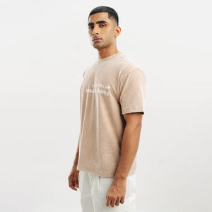 เสื้อยืดคอกลมผ้าฝ้าย100% โอเวอร์ไซส์สำหรับผู้ชายเสื้อยืดลำลองทรงโอเวอร์ไซส์ออกแบบโลโก้ได้ตามต้องการ - Product Image 2