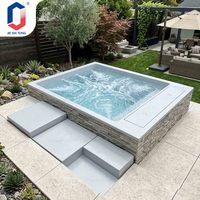 Bain à remous transparent avec jets de nage, chauffage intégré, robot nettoyeur automatique, portable, en fibre de verre, pour piscine