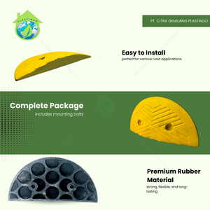 Nouvelle borne de limitation de vitesse en caoutchouc jaune de grande taille, de haute qualité, hauteur 4 cm, durable, sûre, fiable, pour la sécurité routière, utilisation longue durée - Product Image 5
