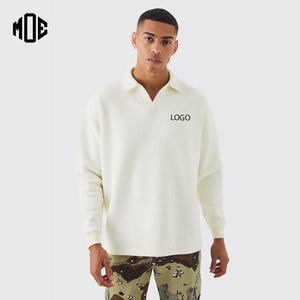 Logo personnalisé Collège Sweatshirts Nouveau Surdimensionné Col V Col Pull Épaule tombante Épaisse 500GSM Hoodies 100% Coton - Product Image 1