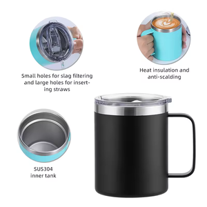Taza de Café Aislada de 12 oz con Logotipo Personalizado, Calentador de Tazas de Acero Inoxidable para <span class=keywords><strong>Cerveza</strong></span>, Té, Vino, Bebidas Frías y Calientes, Taza de Viaje con Tapa - Product Image 3