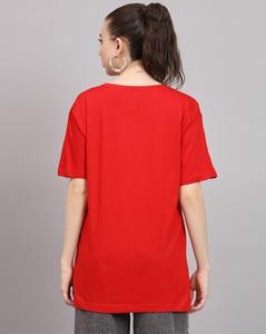 Camisetas lisas de alta calidad de peso pesado, camiseta en blanco de algodón 100% para mujer, Camiseta con cuello redondo y hombros caídos - Product Image 4