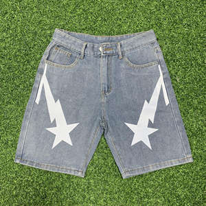 Shorts en coton 100% de qualité supérieure, imprimés en relief, streetwear décontracté, shorts déchirés, pantalons de survêtement pour hommes, shorts en denim pour hommes - Product Image 6