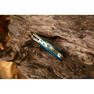 Cuchillo de bolsillo plegable EDC de acero de Damasco personalizado hecho a mano mango de madera exótica Funda de cuero con hoja de 3 pulgadas-para acampar DIY soporte OEM - Product Image 6