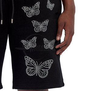 Pantalones cortos de lana para mujer, informales, transpirables, de tendencia, totalmente hechos a medida con decoración de diamantes de imitación, 2025 - Product Image 5