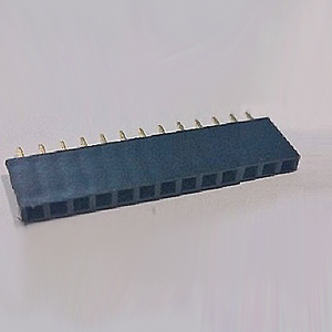 Conector vertical DIP hembra de paso de 2.54mm, 1 fila, 8.0mm=H, contacto de latón con acabado dorado, carcasa de PBT UL94V-0 resistente al fuego, de Ariba Technology - Product Image 1