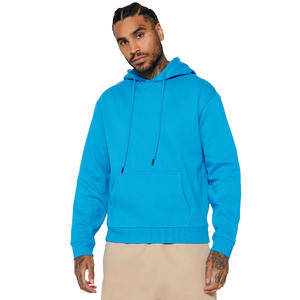 Haute qualité hiver arrivée hommes bleu 300 GSM polaire bleu pull à capuche avec poche kangourou à vendre à bas prix - Product Image 1