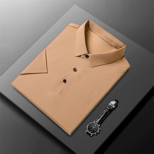 Camiseta de manga corta transpirable de seda de hielo de primera calidad para hombre, camiseta POLO bordada de marca superior de lujo de verano con solapa, ropa informal para hombre - Product Image 3