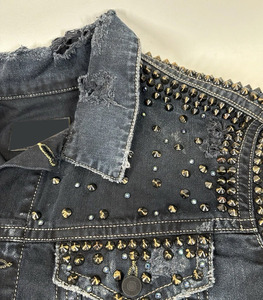 Vestes en jean de haute qualité fabriquées au Pakistan Vestes d'hiver personnalisées Vestes d'hiver en gros avec strass - Product Image 4