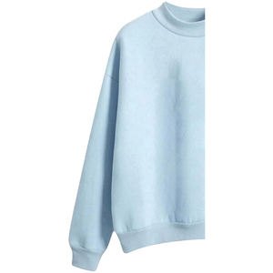 Sweat-shirt à col rond en polaire respirant brodé uni pour femme, écologique, pour l'hiver, bleu pur, coupe-vent - Product Image 6