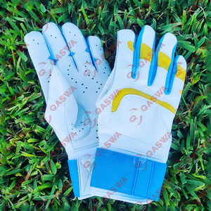 Gants de frappeur de baseball en cuir de vachette de couleur blanche à bas prix Gants de frappeur de baseball confortables - Product Image 3