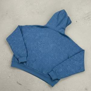 <b>Light</b> <b>Blue</b> Pullover Custom Logo Streetwear Rhinestone Hoodie Men Heavyweight 100% Cotton Winter Low MOQ 500 GSM - Product Image 4