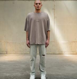 Sweat à capuche lourd pour hommes Streetwear Graphic Vintage Oversized Print Plus Size Heavyweight Cotton T-shirts pour hommes - Product Image 3