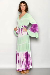 เดรสแขนยาวคอวีสำหรับผู้หญิงเดรสผ้าเรยอนมัดย้อมทันสมัยชุดเดรสแขนยาวคอวีสำหรับใส่ไปปาร์ตี้ฤดูร้อนใหม่ - Product Image 4
