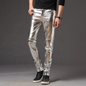 Straight Leg <b>Pants</b> Custom Loose Fit Faux Leather <b>Track</b> jogger <b>Pants</b> Men Customized Skinny trousers faux leather fabric men <b>pants</b> - Product Image 3