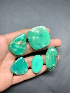 AAA Grade Vert Chrysoprase Cabochons Pierre Naturel Chrysoprase Gemme Bonne Qualité En Gros Lot - Product Image 2