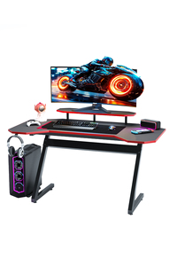 Escritorio para Computadora Portátil, Superficie de Madera y Metal, RGB LED, Multifuncional, Duradero, Ahorra Espacio, para PC - Product Image 2