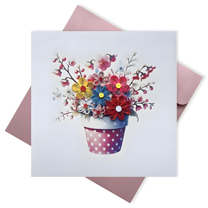 การ์ดม้วนดอกไม้แบบเวียดนามทำมือดีไซน์รูป3D สำหรับวันเกิด - Product Image 5