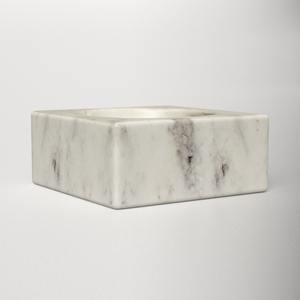 Cuenco decorativo de mármol blanco ecológico, bandeja de piedra hecha a mano, plato de mármol de lujo moderno elegante, bandeja de servicio poco profunda, pieza central - Product Image 6