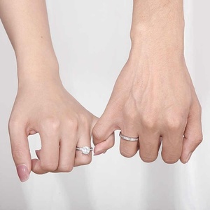 Fashion 18K <b>Gold</b> Moissanite Gemstone Engagement <b>Ring</b> Religious Style Wedding <b>Rings</b> for Men Women <b>Couple</b> - Product Image 4