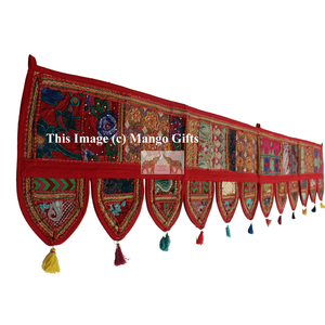 Handmade 78\" Patchwork <b>Window</b> Door Valance Topper Decorative Wall Hanging <b>Curtains</b> & Valances - Product Image 1