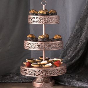 <b>Marble</b> Style Stylish Metal Cupcake <b>Stand</b> With Intricate Detailing For Decorating Event Tables With Sweet Treats - Product Image 4