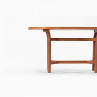 Table basse Maldive WT001 en teck naturel, style Japandi, design minimaliste, table à manger moderne, emballage postal, Indonésie