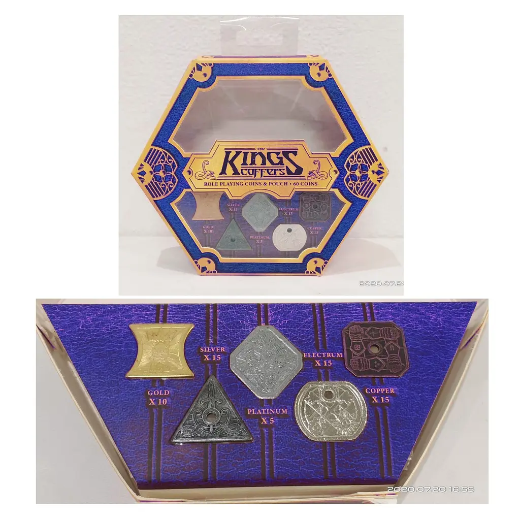 Le migliori bare King più vendute monete da gioco di ruolo Set da 90 pezzi e custodia di colore blu disponibile in confezione con dimensioni di 21*18*3.5 CM