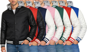 Veste universitaire à capuche pour homme, streetwear d'hiver, coupe-vent, épaisse, couleur unie, fermeture à boutons recouverts, capuche amovible, 100% polyester - Product Image 6