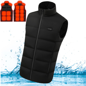 Veste polaire d'hiver pour hommes grande taille 100% polyester sans manches col montant fermeture à glissière pleine longueur logo personnalisé à capuche vente en gros - Product Image 1