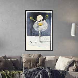 Decoración en lienzo impreso de Salvador Dalí - Arte abstracto surrealista, con marco negro - Product Image 1