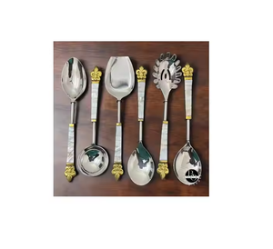 ชุดเซิร์ฟสลัดไม้ถูพื้นและช้อนสแตนเลสชุดเซ็ต6ชิ้นงานหัตถกรรมด้ามหรูหราออกแบบได้ตามที่ต้องการสำหรับเป็นของขวัญในราคาที่ดีที่สุด - Product Image 2