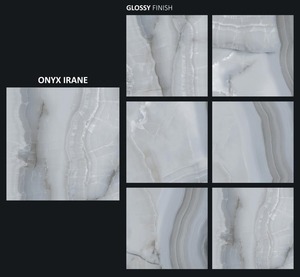 Prix usine 800x800mm Carreaux de sol en porcelaine polie 80x80cm Carreaux muraux en céramique marbre onyx gris 32x32 Design d'intérieur - Product Image 1
