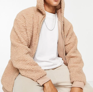 390 GSM peluche épaissie pull à capuche blanc Logo personnalisé flanelle coupe régulière poche non tissé pas de ficelle goutte épaule solide hommes - Product Image 2