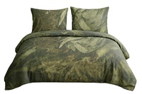 Parure de lit de luxe double face en lin 100% biologique, motif imprimé Euro Flex, 100TC, 160-180GSM, toutes saisons, qualité supérieure, 6 pièces